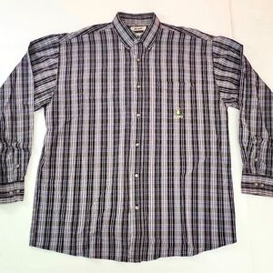 EUC XL Wrangler Riata Button Down Shirt Long Sleeve Black, Blue, & White 007